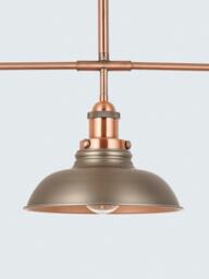 John Lewis Baldwin 3 Pendant Over Diner Bar Ceiling Light, Pewter - thumbnail 4