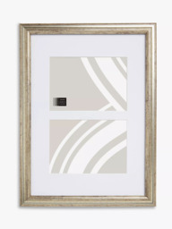 "John Lewis Double Photo Ribbed Frame & Mount, 5 x 7"" (13 x 18cm), Champagne" - thumbnail 1