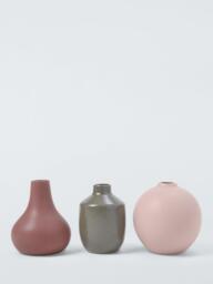 John Lewis Boxed Ceramic Bud Vases, Set of 3, H12cm, Multi - thumbnail 1