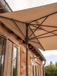 KETTLER Wind-Up Balcony Half Parasol, 2.1m, Stone - thumbnail 2