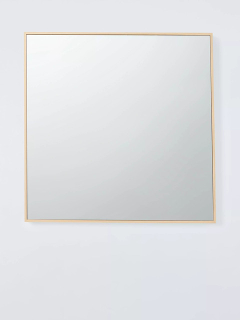 John Lewis Wood-Effect Square Wall Mirror, 55 x 55cm, Natural - image 1