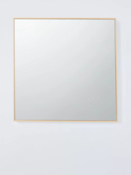 John Lewis Wood-Effect Square Wall Mirror, 55 x 55cm, Natural
