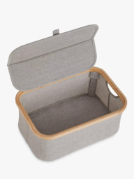 John Lewis Bamboo Rim Lidded Storage Basket, H16 x W38 x D26cm - thumbnail 3