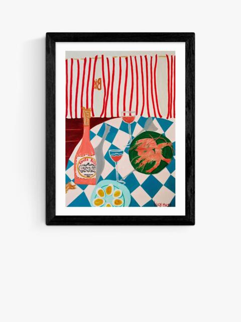 EAST END PRINTS Lucy Muss 'Shrimp & Champagne' Framed Print, 43.4 x 33.4cm, Black Frame - image 1