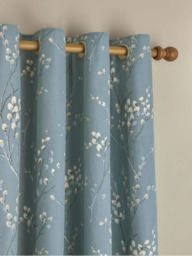 Laura Ashley Pussy Willow Pair Lined Eyelet Curtains - thumbnail 1