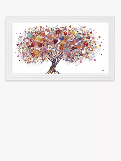 John Lewis Sara Otter 'Tree Of Hearts' Framed Print, Pink/Multi - image 1