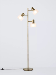 John Lewis Rodos Triple Floor Lamp, Antique Brass - thumbnail 1