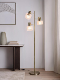 John Lewis Rodos Triple Floor Lamp, Antique Brass - thumbnail 2