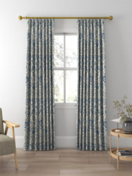Morris & Co. Pink and Rose Made to Measure Curtains or Roman Blind, Vellum/Indigo - thumbnail 3