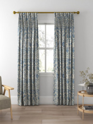 Morris & Co. Pink and Rose Made to Measure Curtains or Roman Blind, Vellum/Indigo - thumbnail 5