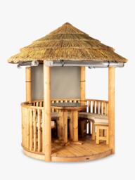 Breeze House Oasis Classic Cape Reed Thatch Roof Circular Gazebo, FSC-Certified (Scandinavian Redwood) - thumbnail 1