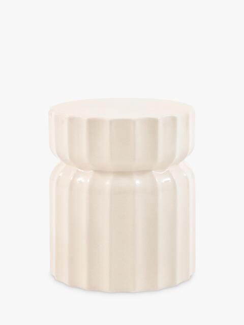 Gallery Direct Cirella Round Garden Side Table, Cream - image 1