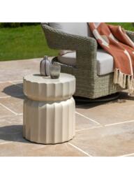Gallery Direct Cirella Round Garden Side Table, Cream - thumbnail 2