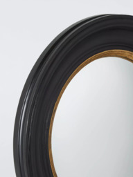 John Lewis Georgian Round Wood Frame Convex Wall Mirror, 50cm, Black/Gold - thumbnail 3