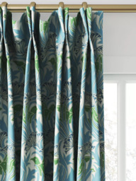 Morris & Co. Laceflower Made to Measure Curtains or Roman Blind, Garden Green/Lagoon - thumbnail 4