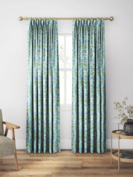 Morris & Co. Laceflower Made to Measure Curtains or Roman Blind, Garden Green/Lagoon - thumbnail 5