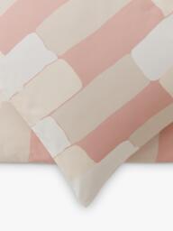 Jasper Conran London Brick Check 300 Thread Count Combed Cotton Duvet Cover Set, Pink/White - thumbnail 4
