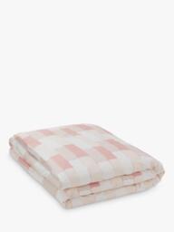 Jasper Conran London Brick Check 300 Thread Count Combed Cotton Duvet Cover Set, Pink/White - thumbnail 6