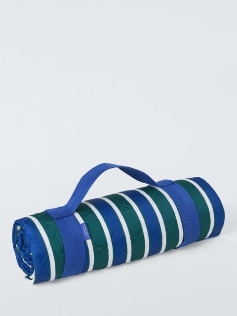 John Lewis Extra Large Striped Quilted Picnic Rug, Blue/Multi - image 1
