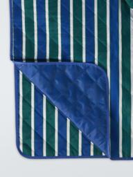 John Lewis Extra Large Striped Quilted Picnic Rug, Blue/Multi - thumbnail 2