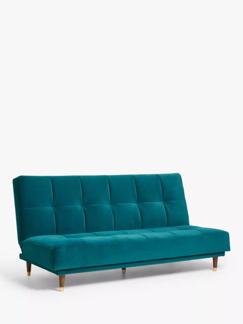 John Lewis Linear Medium 2 Seater Sofa Bed, Brass Leg - image 1
