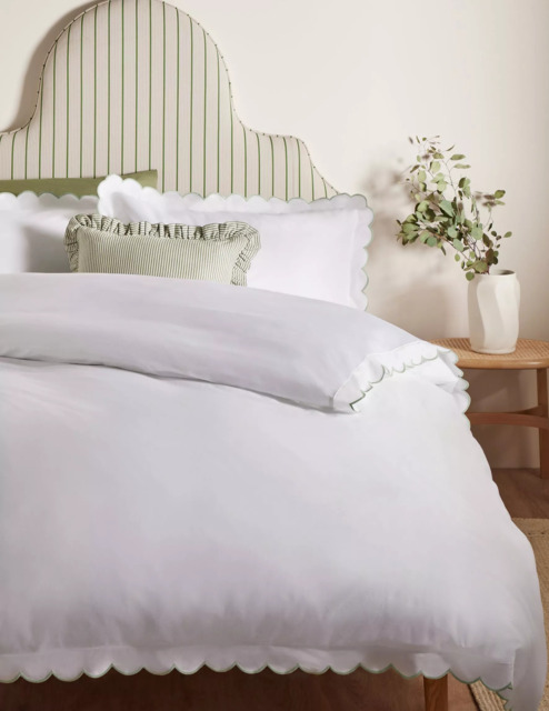 John Lewis Scallop Pure Cotton Sateen Duvet Cover Set - image 1