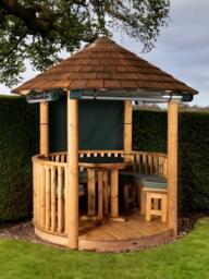 Breeze House Oasis Classic Cedar Shingle Roof Circular Gazebo, FSC-Certified (Scandinavian Redwood) - thumbnail 2