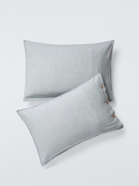 John Lewis Scandi Pure Cotton Weave, Standard Pillowcase, Set of 2, Navy - image 1