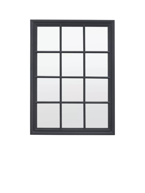 Gallery Direct Indio Beaded Wood Frame Window Wall Mirror, 120 x 95cm