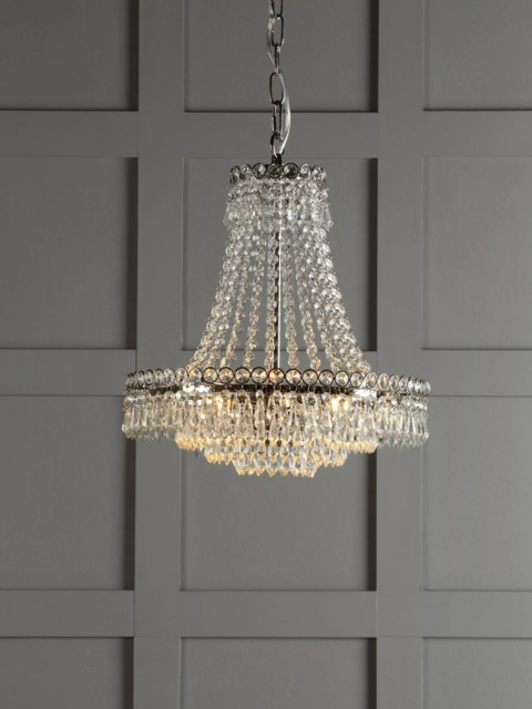 Laura Ashley Enid Grand Crystal Glass Chandelier Ceiling Light, Clear - image 1