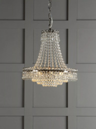 Laura Ashley Enid Grand Crystal Glass Chandelier Ceiling Light, Clear - thumbnail 1