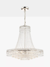 Laura Ashley Enid Grand Crystal Glass Chandelier Ceiling Light, Clear - thumbnail 3