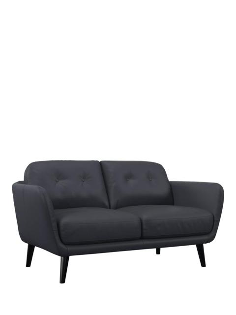 John Lewis Arlo Small 2 Seater Leather Sofa, Dark Leg - image 1