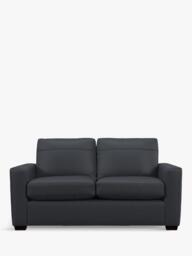 John Lewis OUTLET Oliver Small 2 Seater Leather Sofa, Dark Leg, Like New, Matt Navy - thumbnail 6