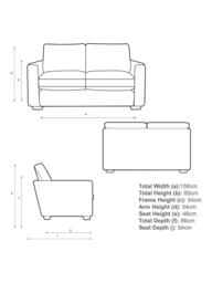 John Lewis OUTLET Oliver Small 2 Seater Leather Sofa, Dark Leg, Like New, Matt Navy - thumbnail 3