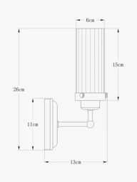 John Lewis Ribbed Glass Bathroom Wall Light - thumbnail 2