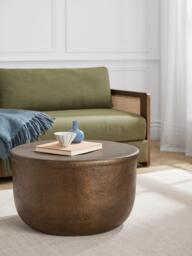 John Lewis Malwa Round Steel Coffee Table, Metallic Brass - thumbnail 2