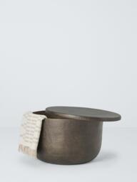 John Lewis Malwa Round Steel Coffee Table, Metallic Brass - thumbnail 4