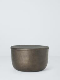 John Lewis Malwa Round Steel Coffee Table, Metallic Brass