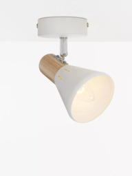 John Lewis SES LED Single Spotlight, White/Wood - thumbnail 4