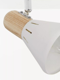 John Lewis SES LED Single Spotlight, White/Wood - thumbnail 5