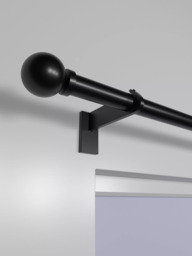 John Lewis Made to Order Select Eyelet Curtain Pole with Ball Finial, Wall Fix, Dia.25mm - thumbnail 2