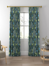 Morris & Co. Seaweed Made to Measure Curtains or Roman Blind, Cobalt/Thyme - thumbnail 3