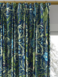 Morris & Co. Seaweed Made to Measure Curtains or Roman Blind, Cobalt/Thyme - thumbnail 6