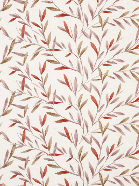 John Lewis Langley Leaf Embroidery Made to Measure Curtains or Roman Blind, Rosehip - image 1