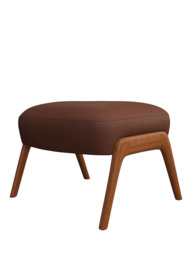 John Lewis Hendricks Leather Footstool, Dark Leg - thumbnail 4
