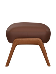 John Lewis Hendricks Leather Footstool, Dark Leg - thumbnail 3