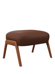 John Lewis Hendricks Leather Footstool, Dark Leg - thumbnail 1