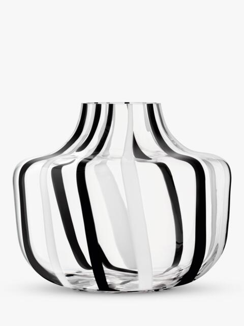 LSA International Stripe Glass Vase, H20cm, Black/White - image 1