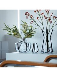 LSA International Stripe Glass Vase, H20cm, Black/White - thumbnail 3